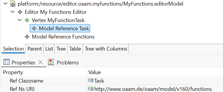 Function Editor Task Model Reference Properties